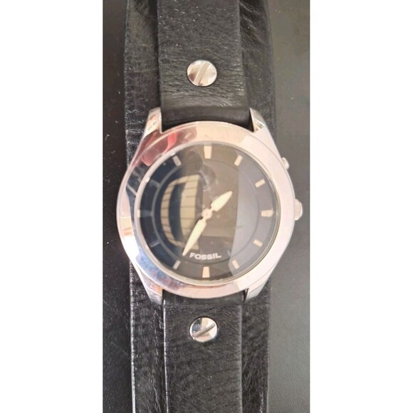 Y2K Mens Fossil Big Tic Watch Two Hands Analog Digital Seconds 2 New Batteries - Picture 2 of 6